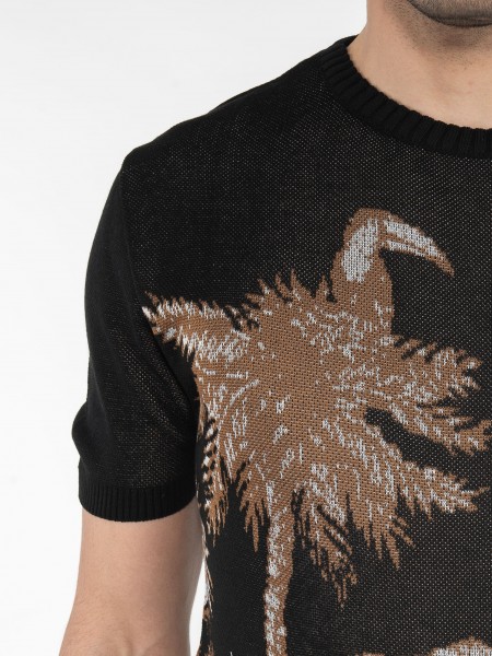 OVER-D T-shirt νημάτινο OE1S2S3M11 Μαύρο - Καφέ OVER-D - 5