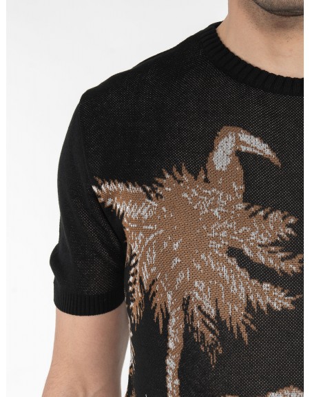 OVER-D T-shirt νημάτινο OE1S2S3M11 Μαύρο - Καφέ OVER-D - 5