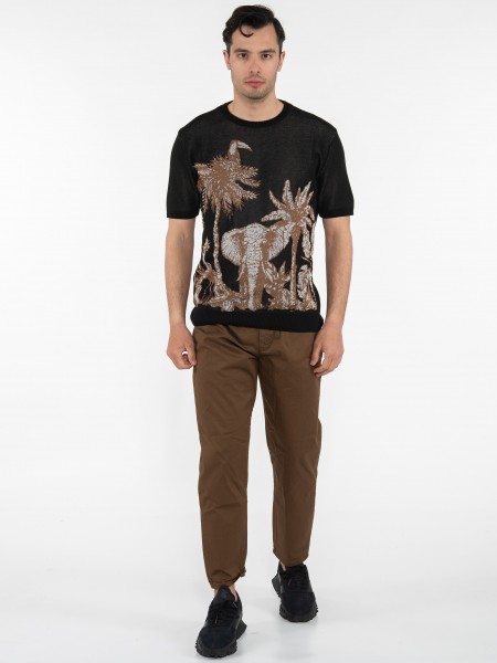 OVER-D T-shirt νημάτινο OE1S2S3M11 Μαύρο - Καφέ OVER-D - 6