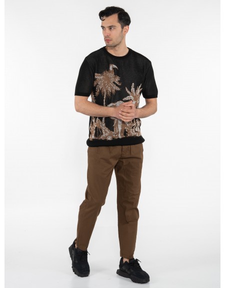 OVER-D T-shirt νημάτινο OE1S2S3M11 Μαύρο - Καφέ OVER-D - 7