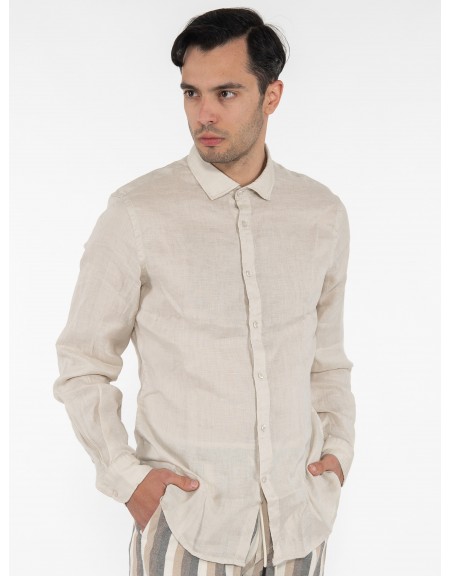 OVER-D Πουκάμισο OC1S0S0C05 Μπεζ OVER-D - 3