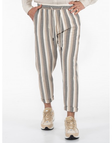 OVER-D Chino Striped Pants OE1S2S3P34 Beige - Ecru OVER-D - 1