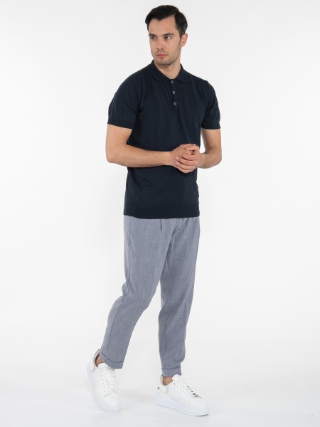 OVER-D T-shirt Polo νημάτινο OM546MG Μπλε OVER-D - 7