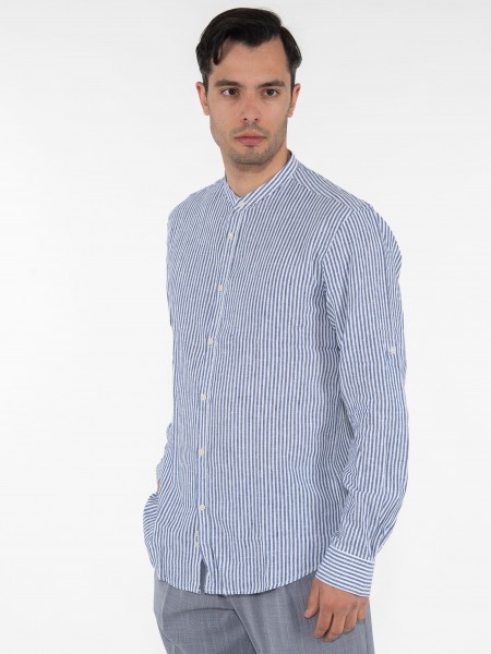 OVER-D Shirt mao OC1S0S0C01 Blue - Ecru OVER-D - 4