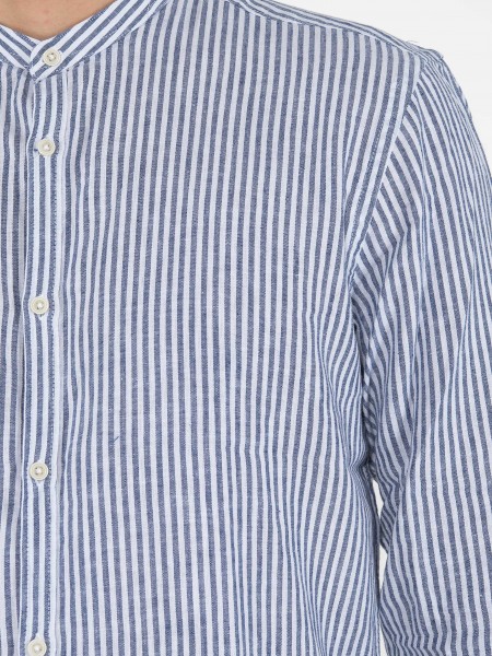 OVER-D Shirt mao OC1S0S0C01 Blue - Ecru OVER-D - 5