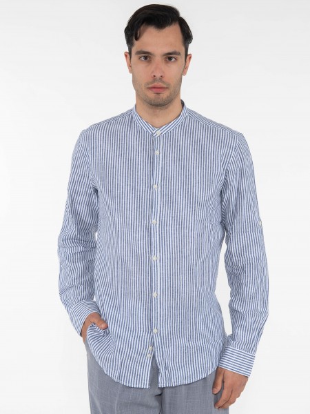 OVER-D Shirt mao OC1S0S0C01 Blue - Ecru OVER-D - 10