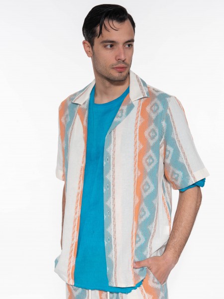 XAGON MAN Πουκάμισο κοντομάνικο P23042AVERDU Εμπριμέ XAGON MAN - 6