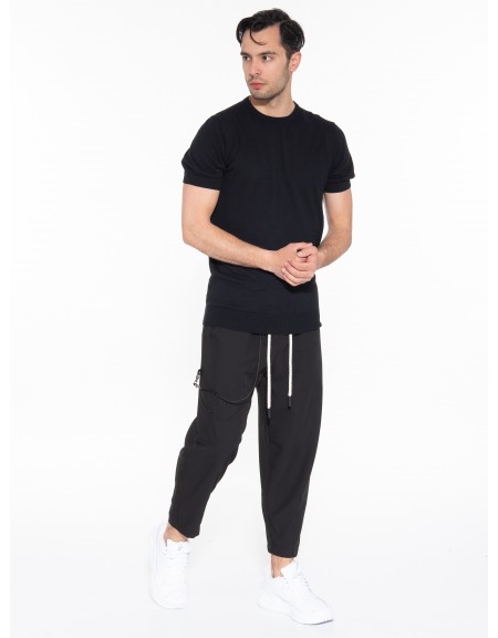 OVER-D T-shirt νημάτινο OM547MG Μαύρο OVER-D - 7