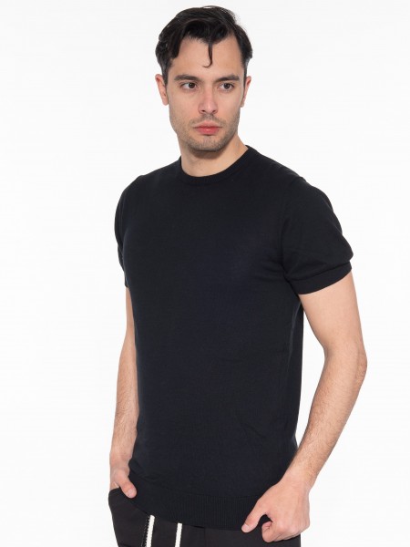 OVER-D T-shirt νημάτινο OM547MG Μαύρο OVER-D - 4