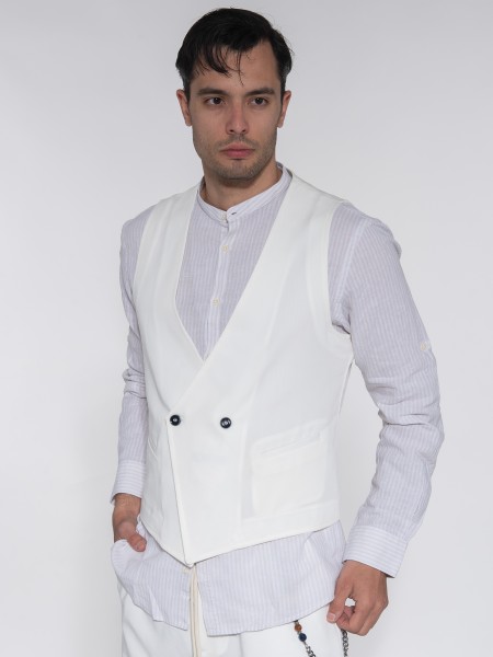OVER-D Γιλέκο blazer OE1S2S3I03 Λευκό OVER-D - 4