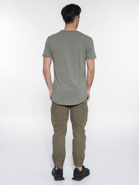 GABBA T-shirt KONDAR SLUB Tee P5889 Χακί GABBA - 8