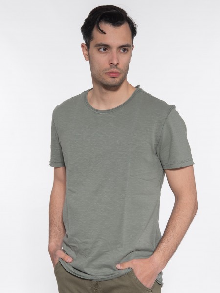 GABBA T-shirt KONDAR SLUB Tee P5889 Χακί GABBA - 4