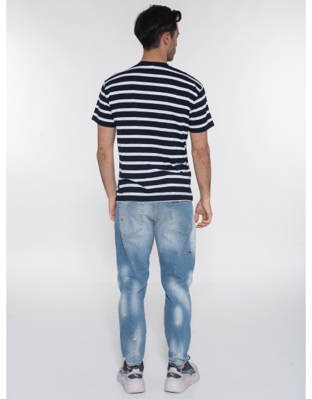 OVER-D T-shirt ριγέ - μαρινέρα OE1S2S3T51 Μπλε - Λευκό OVER-D - 8