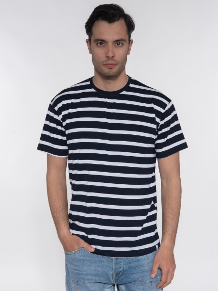 OVER-D T-shirt ριγέ - μαρινέρα OE1S2S3T51 Μπλε - Λευκό OVER-D - 1