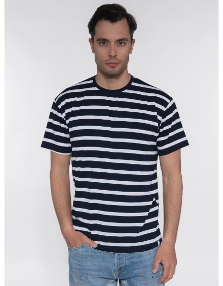 OVER-D T-shirt ριγέ - μαρινέρα OE1S2S3T51 Μπλε - Λευκό OVER-D - 1