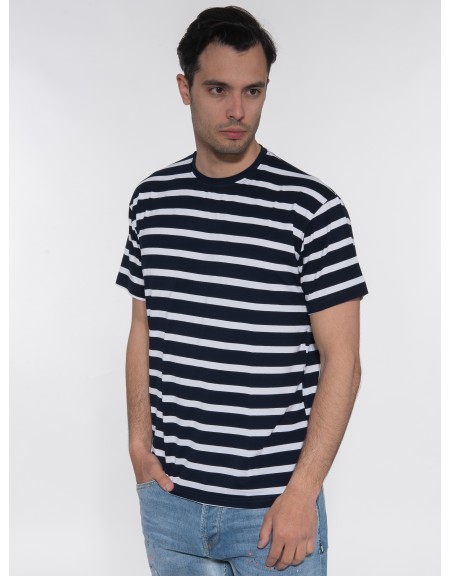 OVER-D T-shirt ριγέ - μαρινέρα OE1S2S3T51 Μπλε - Λευκό OVER-D - 4
