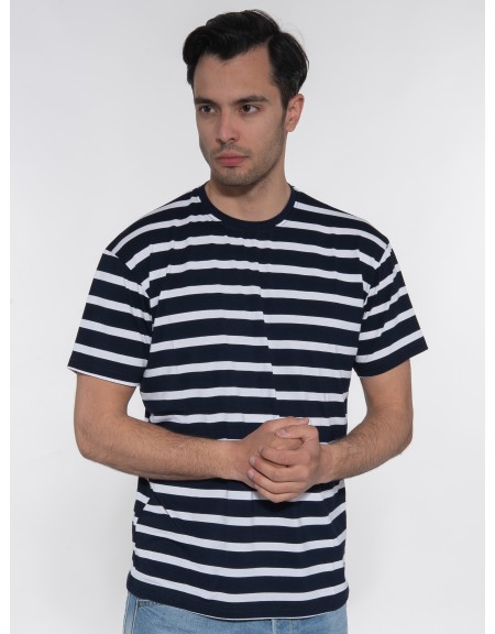 OVER-D T-shirt ριγέ - μαρινέρα OE1S2S3T51 Μπλε - Λευκό OVER-D - 3
