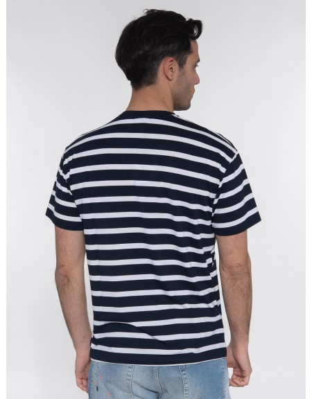 OVER-D T-shirt ριγέ - μαρινέρα OE1S2S3T51 Μπλε - Λευκό OVER-D - 2