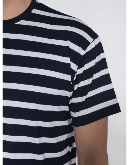 OVER-D T-shirt ριγέ - μαρινέρα OE1S2S3T51 Μπλε - Λευκό OVER-D - 5