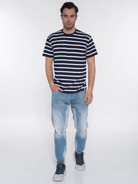OVER-D T-shirt ριγέ - μαρινέρα OE1S2S3T51 Μπλε - Λευκό OVER-D - 6