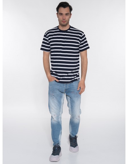 OVER-D T-shirt ριγέ - μαρινέρα OE1S2S3T51 Μπλε - Λευκό OVER-D - 6