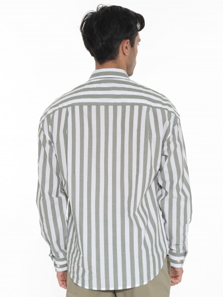 GABBA Striped Shirt HARVEY LS White - Olive GABBA - 2