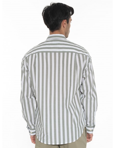GABBA Striped Shirt HARVEY LS White - Olive GABBA - 2