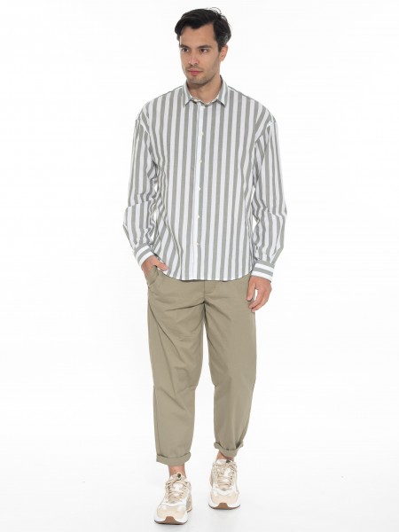 GABBA Striped Shirt HARVEY LS White - Olive GABBA - 6