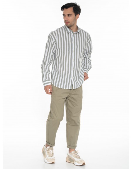 GABBA Striped Shirt HARVEY LS White - Olive GABBA - 7
