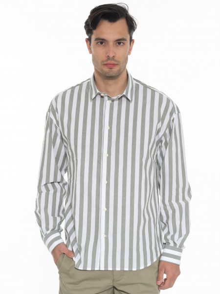 GABBA Striped Shirt HARVEY LS White - Olive GABBA - 1