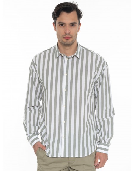 GABBA Striped Shirt HARVEY LS White - Olive GABBA - 1