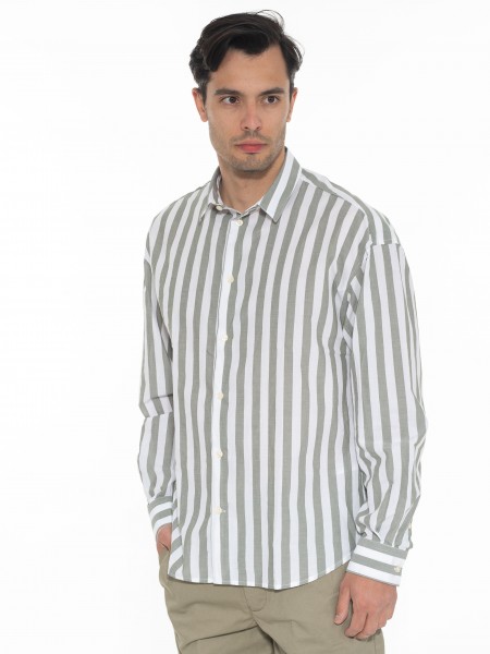 GABBA Striped Shirt HARVEY LS White - Olive GABBA - 4