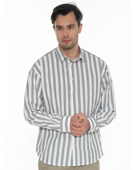 GABBA Striped Shirt HARVEY LS White - Olive GABBA - 3