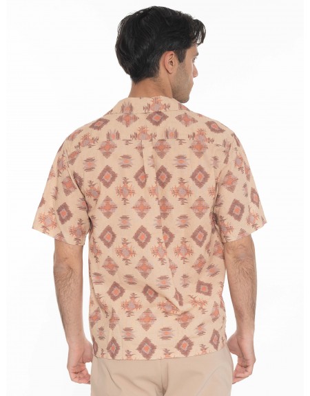 GABBA Πουκάμισο κοντομάνικο OLIVIER RESORT AOP SS Εμπριμέ - Καφέ - Μπεζ GABBA - 2