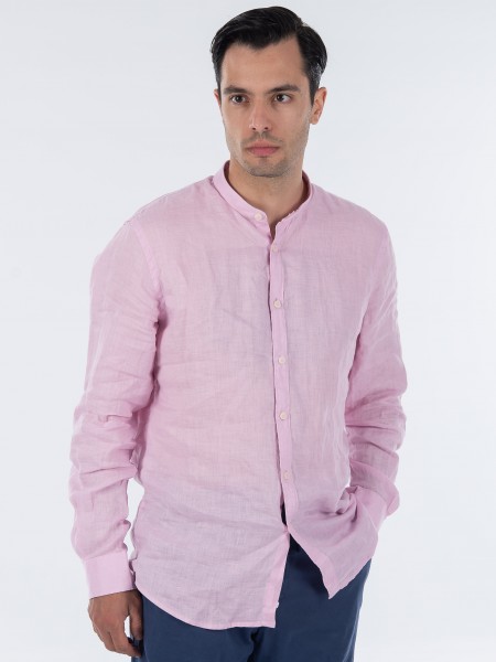 OVER-D Πουκάμισο λινό mao OC1S0S0C03 Ροζ OVER-D - 3