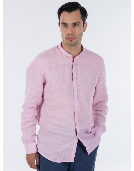 OVER-D Πουκάμισο λινό mao OC1S0S0C03 Ροζ OVER-D - 3