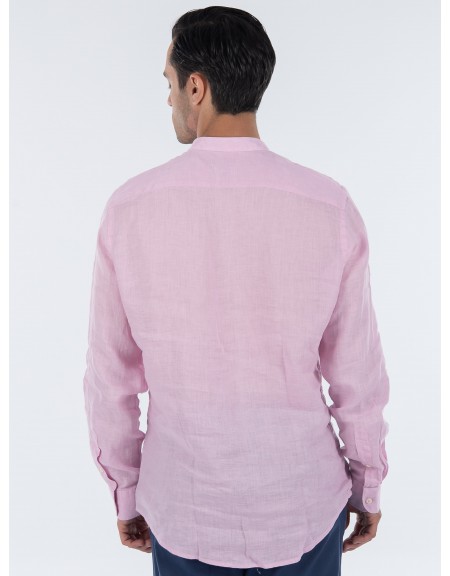 OVER-D Πουκάμισο λινό mao OC1S0S0C03 Ροζ OVER-D - 2