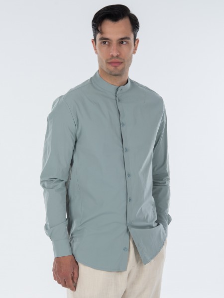 NINETEEN Πουκάμισο mao K23-1021 Τυρκουάζ NINETEEN - 3