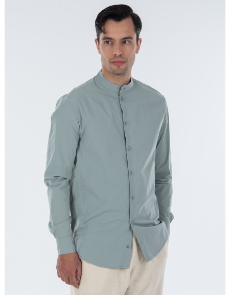 NINETEEN Πουκάμισο mao K23-1021 Τυρκουάζ NINETEEN - 3