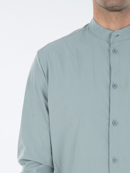NINETEEN Πουκάμισο mao K23-1021 Τυρκουάζ NINETEEN - 5