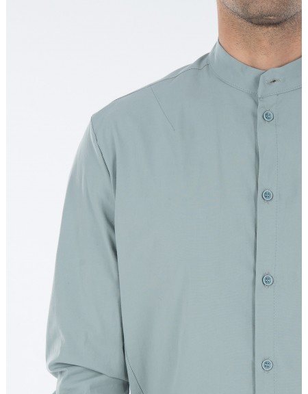 NINETEEN Πουκάμισο mao K23-1021 Τυρκουάζ NINETEEN - 5