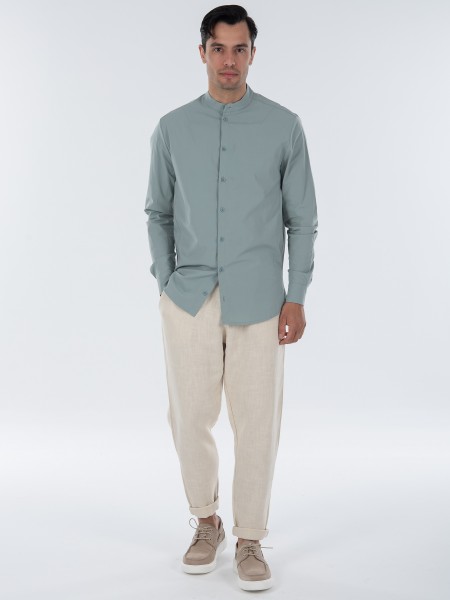 NINETEEN Πουκάμισο mao K23-1021 Τυρκουάζ NINETEEN - 6