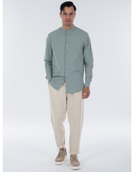 NINETEEN Πουκάμισο mao K23-1021 Τυρκουάζ NINETEEN - 6