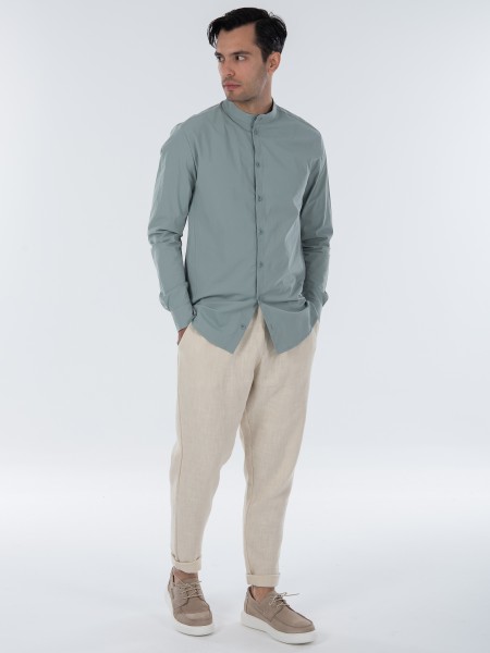 NINETEEN Πουκάμισο mao K23-1021 Τυρκουάζ NINETEEN - 7