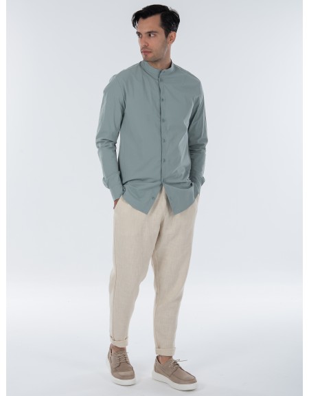 NINETEEN Πουκάμισο mao K23-1021 Τυρκουάζ NINETEEN - 7