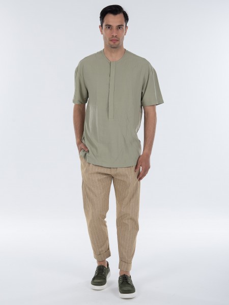 NINETEEN Shirt mao K23-1030 Olive NINETEEN - 6