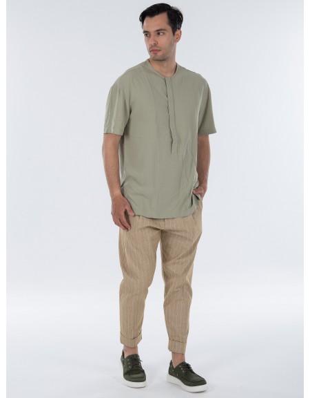 NINETEEN Shirt mao K23-1030 Olive NINETEEN - 8