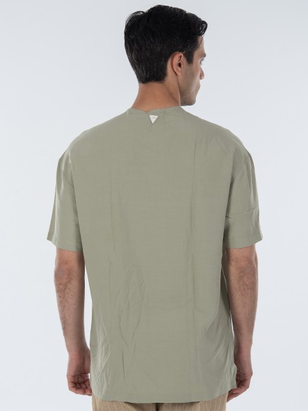 NINETEEN Shirt mao K23-1030 Olive NINETEEN - 2