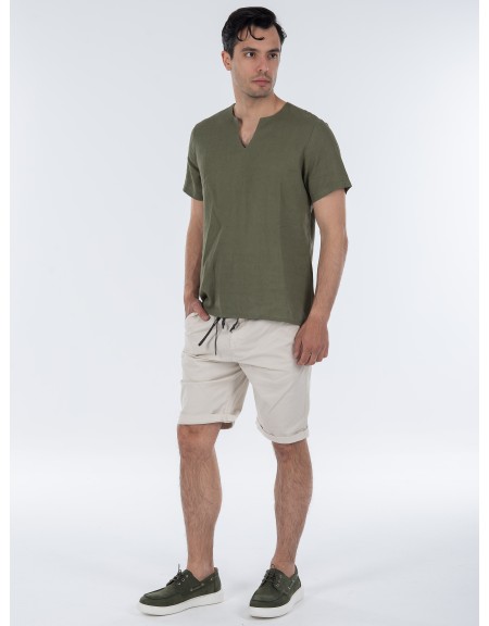 TAG T-shirt linen TMSS22407 MONTANITA Khaki TAG - 10