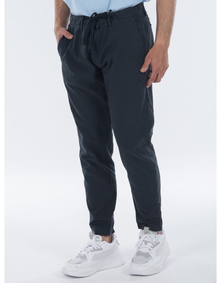 OVER-D Chino Παντελόνι λινό OC1S0S0P05 Μπλε OVER-D - 4